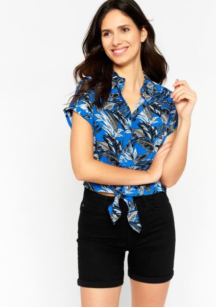 Lola Liza Kurzarm-Bluse im Tropical-Look Lola Liza Kurzarm-Bluse im Tropical-Look